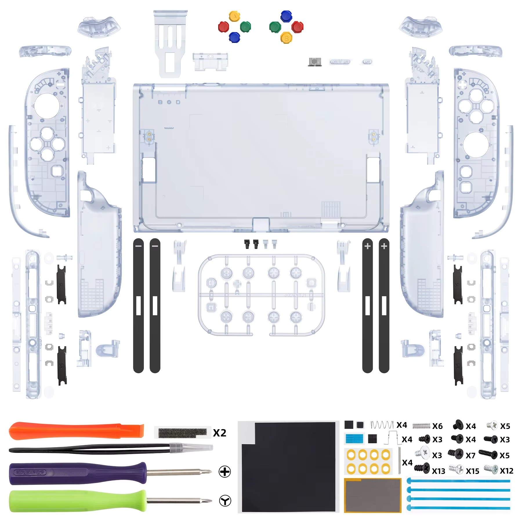 KyronMod Clear Edition Case Mod for Nintendo Switch 2 Joy-Con & Console