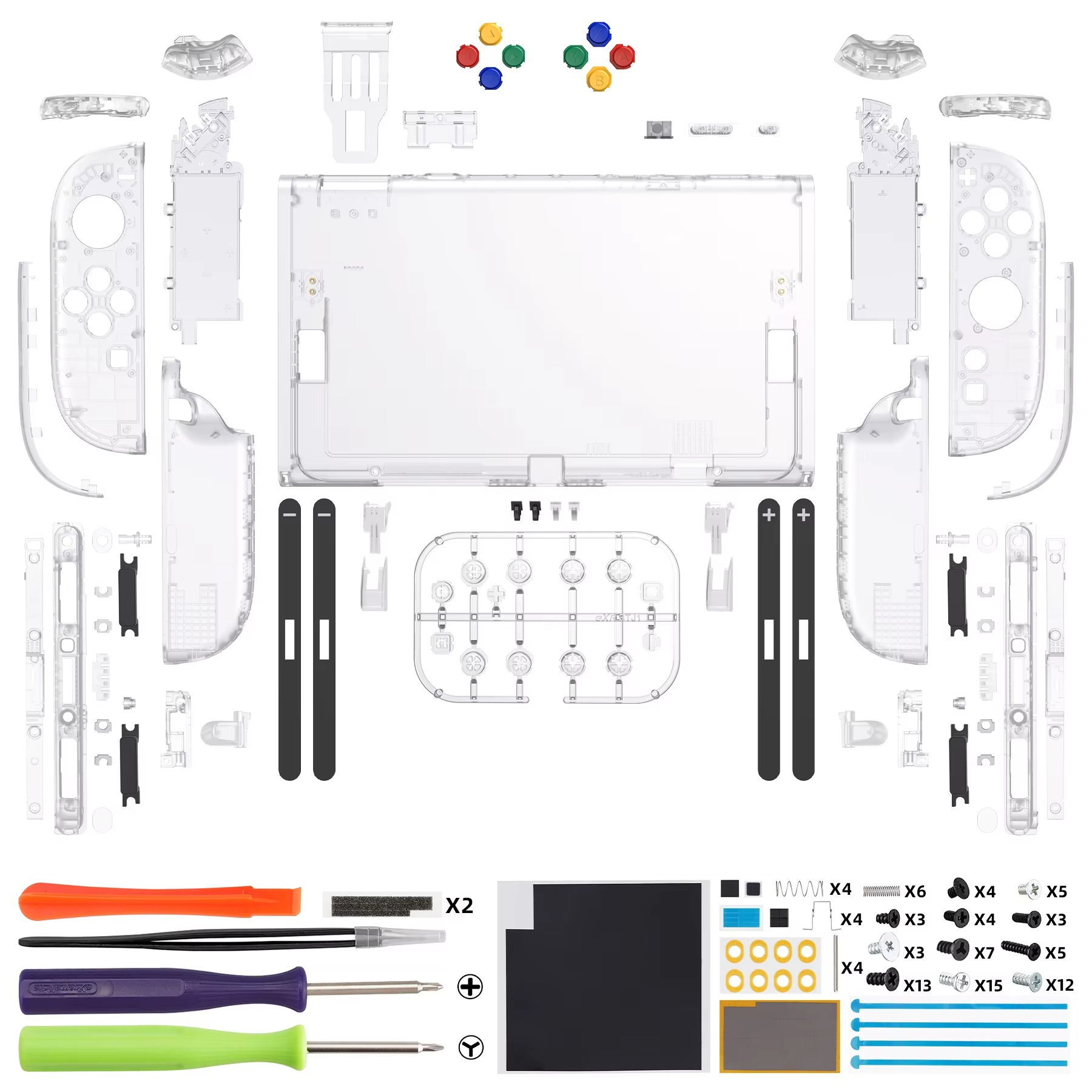 KyronMod Clear Edition Case Mod for Nintendo Switch 2 Joy-Con & Console
