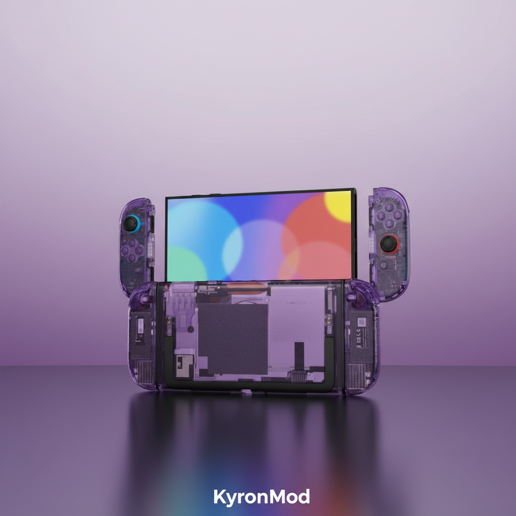 KyronMod Clear Edition Case Mod for Nintendo Switch 2 Joy-Con & Console